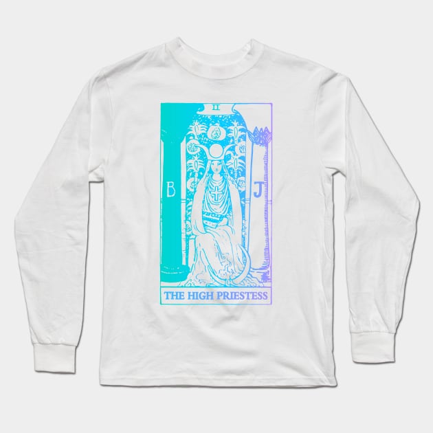 The High Priestess Tarot Card Rider Waite V2 Long Sleeve T-Shirt by srojas26